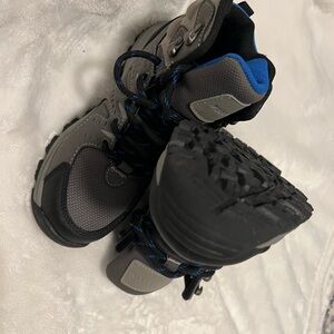 Gray and Black Kids Hiking Boots
